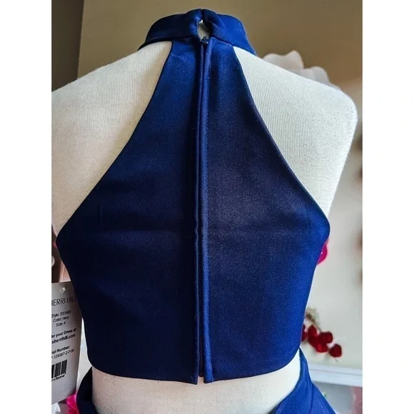NWT SHERRI HILL Blue Halter Dress - Picture 6 of 14